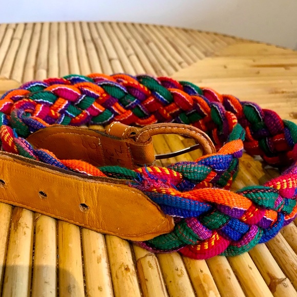 Accessories - Vintage Guatemalan Braided Belt, Multicolour, 80s/90s, Leather